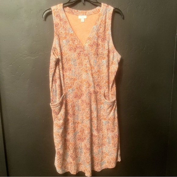 J Jill Dress M Mauve Floral
Hearts Sheath Midi Cotton Modal
Comfort Boho - Picture 1 of 11